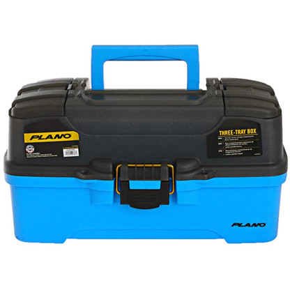 Plano 3-Tray Tackle Box w\/Dual Top Access - Smoke  Bright Blue