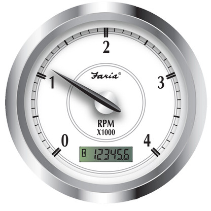 Faria Newport SS 4" Tachometer w\/Hourmeter f\/Diesel w\/Magnetic Pick-Up - 4000 RPM