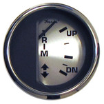 Faria Spun Silver 2" Trim Gauge f\/Mercury\/Mariner\/Mercruiser\/Volvo DP  Yamaha (01  Newer)