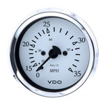 VDO Cockpit Marine 85MM (3-3\/8") Pitot Speedometer - 0 to 35 MPH - White Dial\/Chrome Bezel