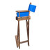 Whitecap Captains Chair w\/Blue Seat Covers - Teak
