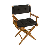 Whitecap Directors Chair w\/Black Cushion - Teak