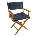 Whitecap Directors Chair w\/Navy Cushion - Teak