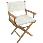 Whitecap Directors Chair w\/Cream Cushion - Teak