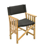 Whitecap Directors Chair II w\/Black Cushion - Teak