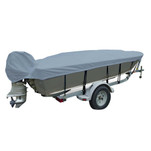 Carver Poly-Flex II Narrow Series Styled-to-Fit Boat Cover f\/14.5 V-Hull Fishing Boats - Grey
