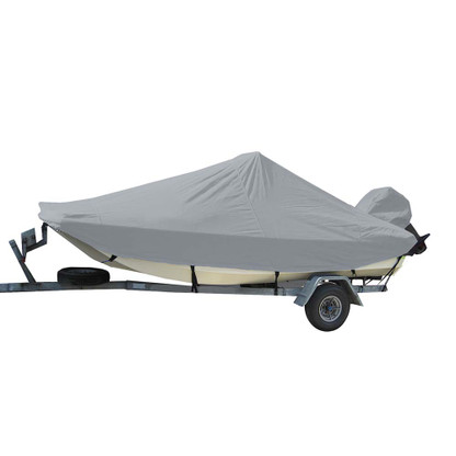 Carver Sun-DURA Styled-to-Fit Boat Cover f\/19.5 Bay Style Center Console Fishing Boats - Grey