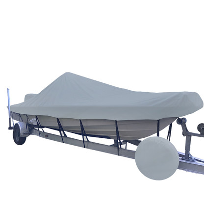 Carver Sun-DURA Styled-to-Fit Boat Cover f\/20.5 V-Hull Center Console Shallow Draft Boats - Grey