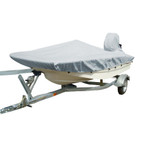 Carver Sun-DURA Styled-to-Fit Boat Cover f\/13.5 Whaler Style Boats with Side Rails Only - Grey