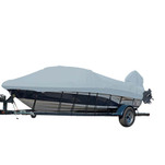 Carver Sun-DURA Styled-to-Fit Boat Cover f\/14.5 V-Hull Runabout Boats w\/Windshield  Hand\/Bow Rails - Grey