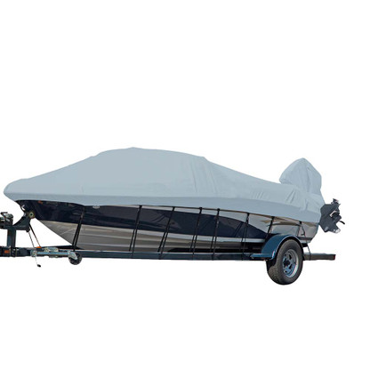Carver Sun-DURA Styled-to-Fit Boat Cover f\/19.5 V-Hull Runabout Boats w\/Windshield  Hand\/Bow Rails - Grey