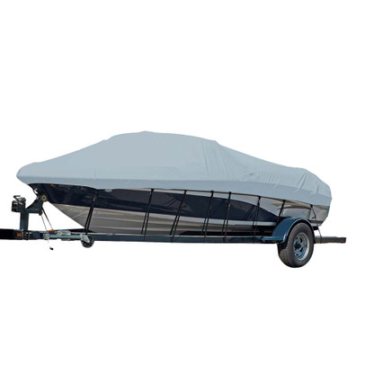 Carver Sun-DURA Styled-to-Fit Boat Cover f\/20.5 Sterndrive V-Hull Runabout Boats (Including Eurostyle) w\/Windshield  Hand\/Bow Rails - Grey