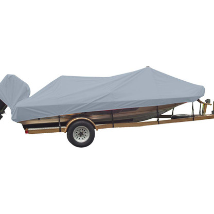 Carver Sun-DURA Styled-to-Fit Boat Cover f\/20.5 Wide Style Bass Boats - Grey