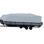 Carver Sun-DURA Styled-to-Fit Boat Cover f\/16.5 Pontoons w\/Bimini Top  Rails - Grey