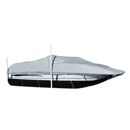 Carver Sun-DURA Styled-to-Fit Boat Cover f\/20.5 Sterndrive Deck Boats w\/Walk-Thru Windshield - Grey
