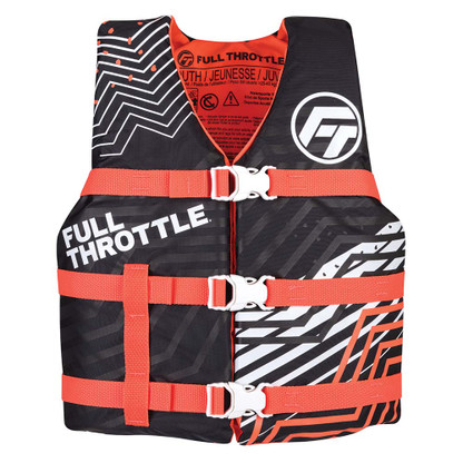 Full Throttle Youth Nylon Life Jacket - Pink\/Black