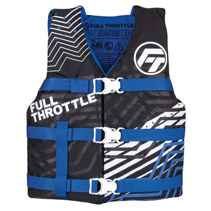 Full Throttle Youth Nylon Life Jacket - Blue\/Black