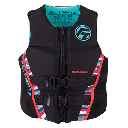 Full Throttle Womens Rapid-Dry Flex-Back Life Jacket - Womens L - Pink\/Black