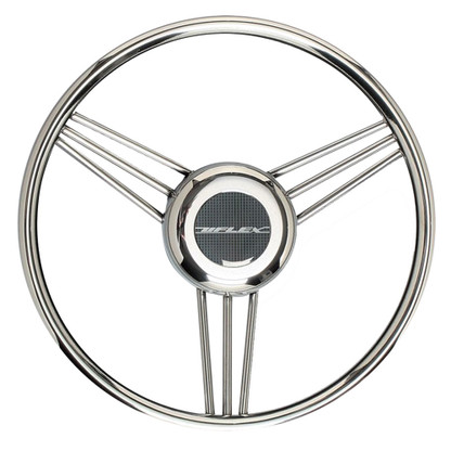 Uflex V27 13.8" Steering Wheel - Stainless Steel Grip  Spokes