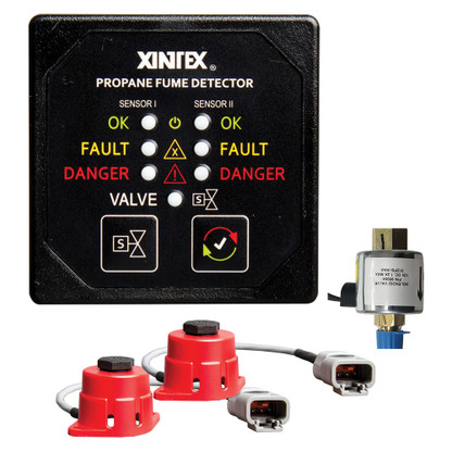 Fireboy-Xintex Propane Fume Detector, 2 Channel, 2 Sensors, Solenoid Valve  Control  20 Cable - 24V DC
