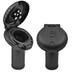 Attwood Deck Fill f\/Carbon Canister System - Angled Body  Scalloped Black Plastic Cap
