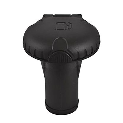 Attwood Deck Fills f\/Pressure Relief Systems - Straight Body - Scalloped Black Plastic Cap