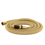HoseCoil 25 Expandable PRO w\/Brass Twist Nozzle  Nylon Mesh Bag - Gold\/White