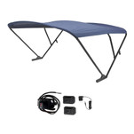 SureShade Battery Powered Bimini - Black Anodized Frame  Navy Fabric