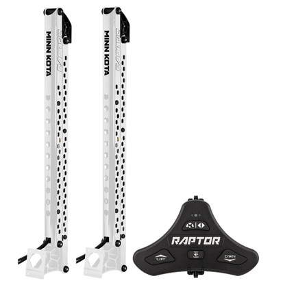 Minn Kota Raptor Bundle Pair - 10' White Shallow Water Anchors w\/Active Anchoring  Footswitch Included