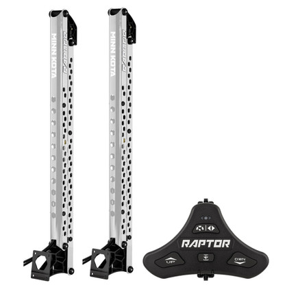 Minn Kota Raptor Bundle Pair - 8' Silver Shallow Water Anchors w\/Active Anchoring  Footswitch Included