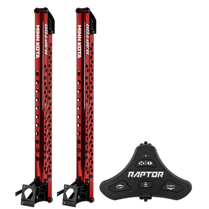 Minn Kota Raptor Bundle Pair - 8' Red Shallow Water Anchors w\/Active Anchoring  Footswitch Included
