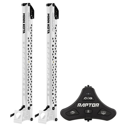 Minn Kota Raptor Bundle Pair - 8' White Shallow Water Anchors w\/Active Anchoring  Footswitch Included
