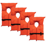 Bluestorm Type II Adult Universal Foam Life Jacket - Orange *4-Pack w\/Clear Bag