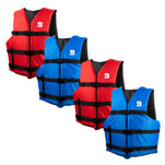 Type III General Boating Adult Universal Foam Life Jacket - Blue\/Red *4-Pack