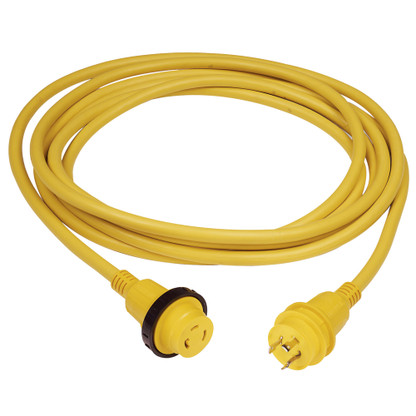 Marinco 30 Amp PowerCord PLUS Cordset w\/Power-On LED - Yellow 50ft