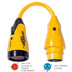 Marinco P504-30 EEL 30A-125V Female to 50A-125\/250V Male Pigtail Adapter - Yellow