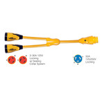 Marinco Y504-2-30 EEL (2)-30A-125V Female to (1)50A-125\/250V Male "Y" Adapter - Yellow