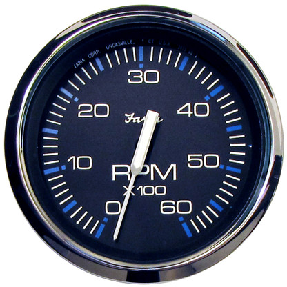 Faria Chesapeake Black SS 4" Tachometer - 6,000 RPM (Gas - Inboard & I\/O)