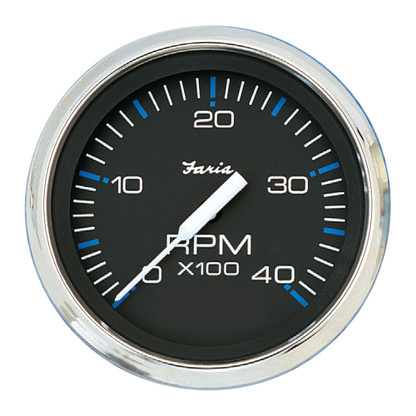 Faria Chesapeake Black SS 4" Tachometer - 4,000 RPM (Diesel - Mechanical Takeoff & Var Ratio Alt)