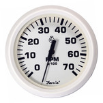 Faria Dress White 4" Tachometer - 7,000 RPM (Gas - All Outboards)
