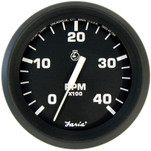 Faria Euro Black 4" Tachometer - 4,000 RPM (Diesel - Mechanical Takeoff & Var Ratio Alt)