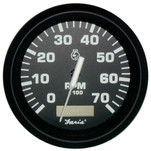 Faria Euro Black 4" Tachometer w\/Hourmeter - 7,000 RPM (Gas - Outboard)
