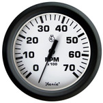 Faria Euro White 4" Tachometer - 7,000 RPM (Gass - All Outboards)