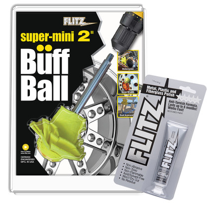 Flitz Buff Ball - Super Mini 2" - Yellow w\/1.76oz Tube Flitz Polish
