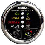 Xintex Propane Fume Detector w\/Automatic Shut-Off & Plastic Sensor - No Solenoid Valve - Chrome Bezel Display