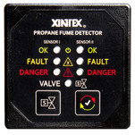 Xintex Propane Fume Detector & Alarm w\/2 Plastic Sensors & Solenoid Valve - Square Black Bezel Display