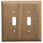 Whitecap Teak 2-Toggle Switch\/Receptacle Cover Plate