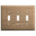 Whitecap Teak 3-Toggle Switch\/Receptacle Cover Plate