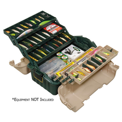 Plano Hip Roof Tackle Box w\/6-Trays - Green\/Sandstone