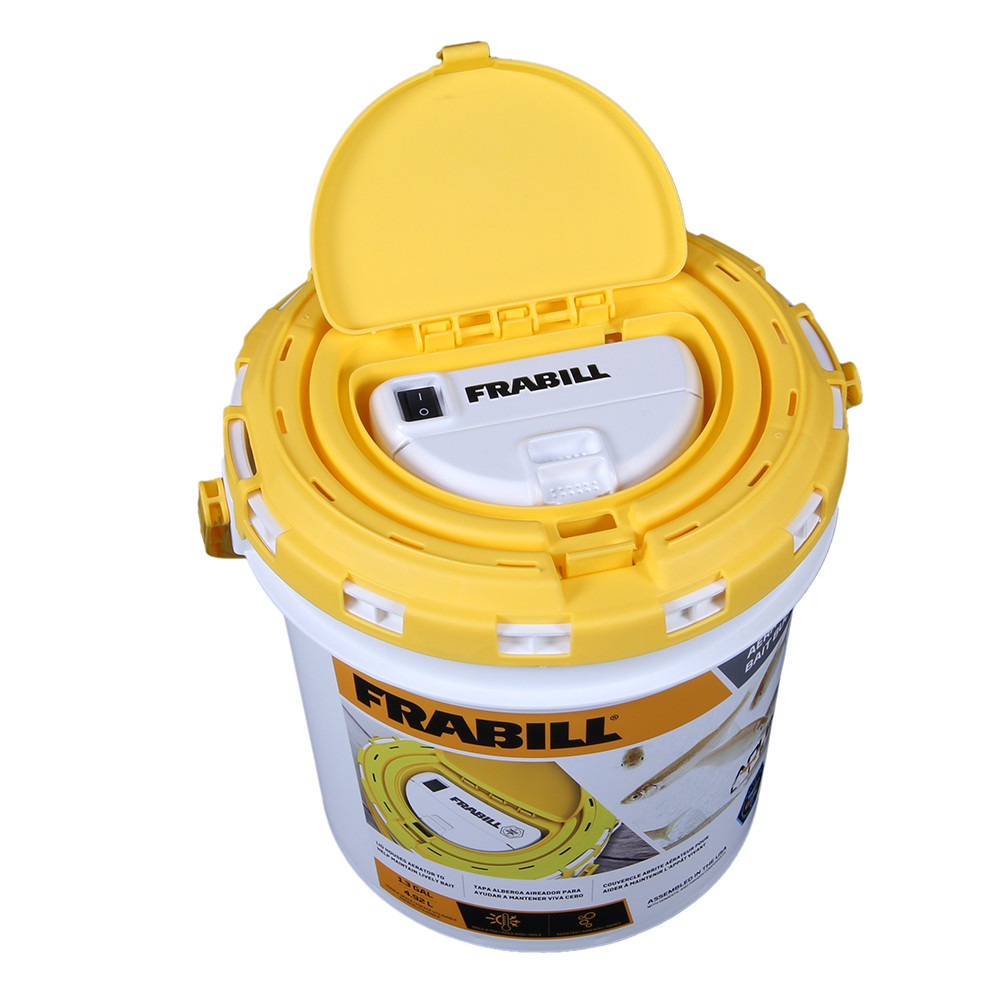 Frabill Dual Fish Bait Bucket with Aerator BuiltIn